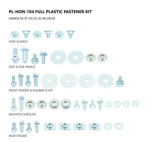Kit viti plastiche honda - viti, cr